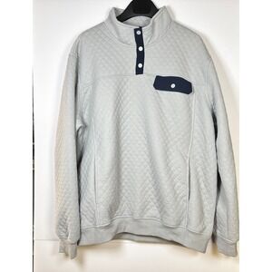 Jmierr Quilted Sweatshirt Mens Gray Mock Neck‎ Long Sleeve Quarter Snap Casual